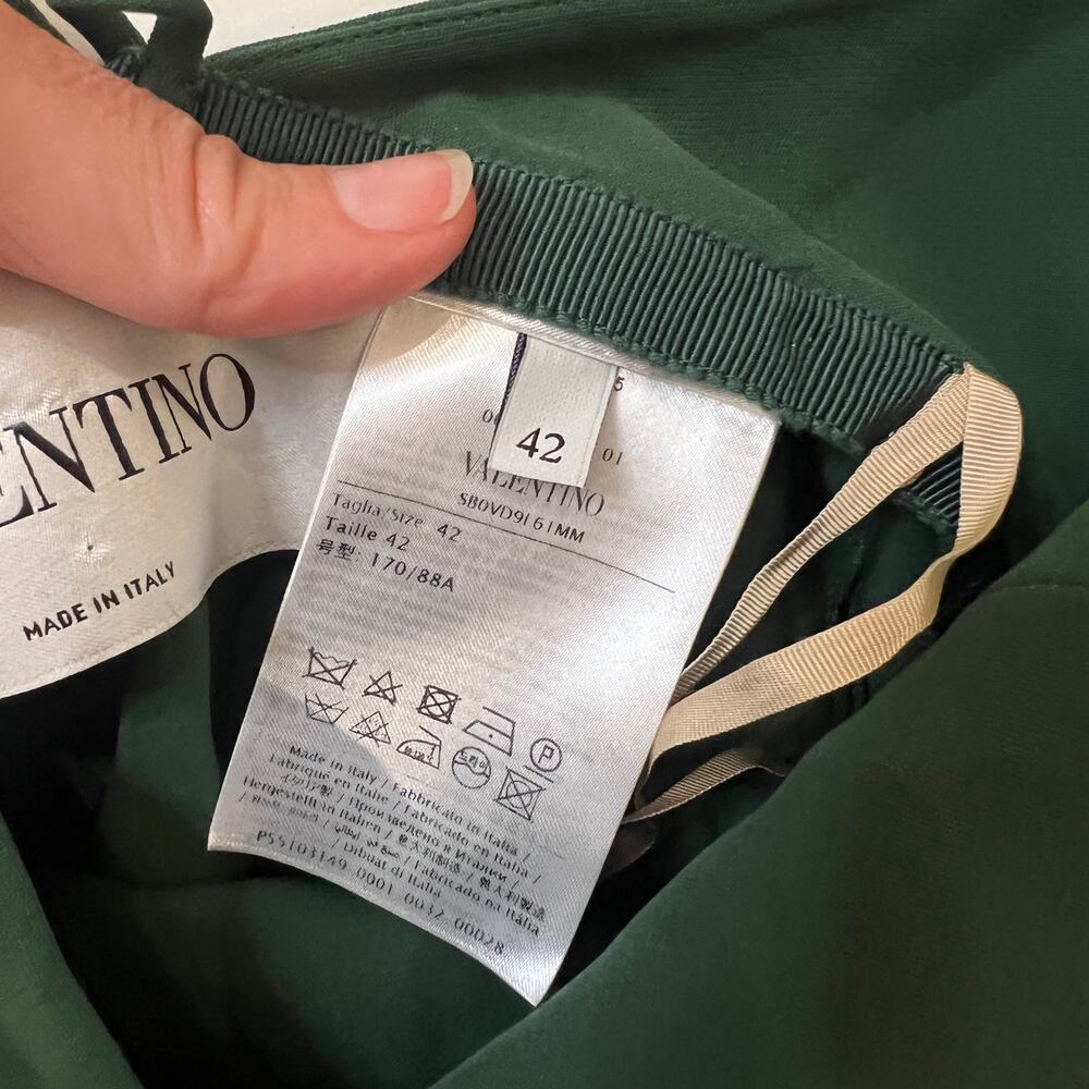 VALENTINO Women's Silk-Crepe Maxi Dress Size IT42/US6 In Emerald - Picture 9 of 14